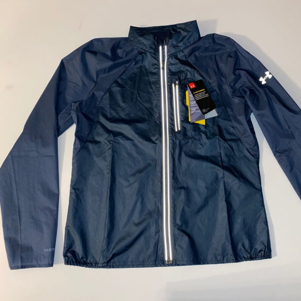 Under Armour Running Jacket Women's S Impasse Wind proof Blue full zip  $130